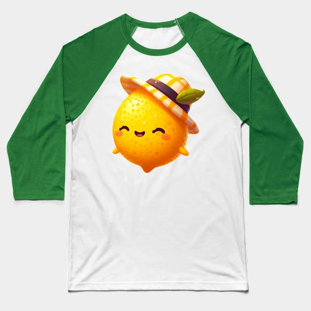 Cute Lemon Baseball T-Shirt by Dmytro